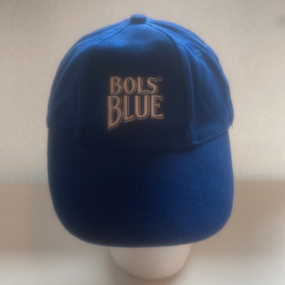 Bols Blue liquor baseball hat cap Velcro strap blue